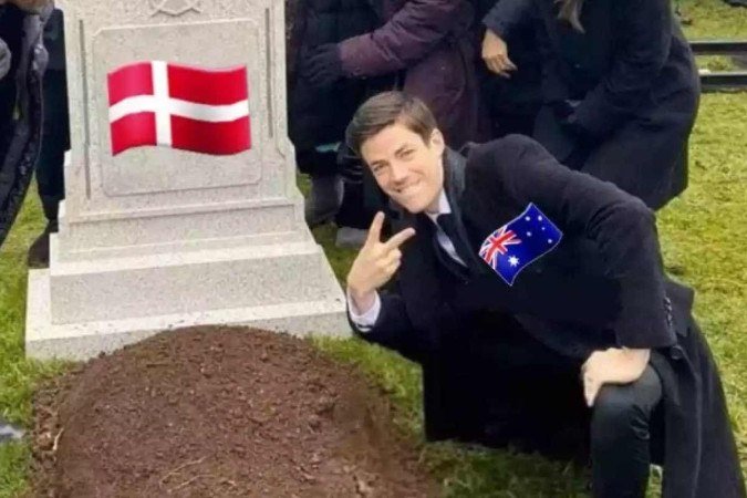 Memes da eliminação da Dinamarca da Copa do Mundo após perder para a Austrália - (crédito: Reprodução/Redes Sociais) Memes da eliminação da Dinamarca da Copa do Mundo após perder para a Austrália - (crédito: Reprodução/Redes Sociais)