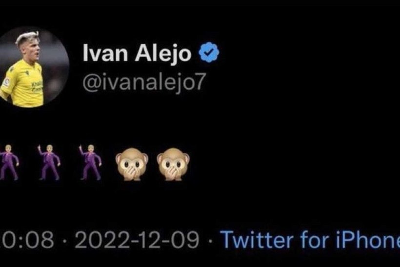 Postagem de cunho racista feita pelo atacante Ivan Alejo