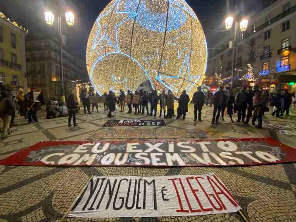 Imigrantes protestam em Lisboa -  (crédito: Vicente Nunes/CB)