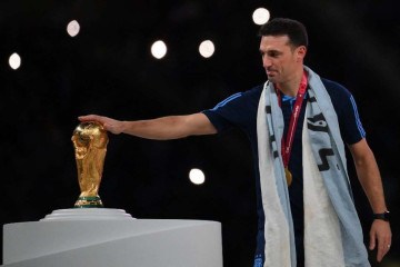 Argentina tem uma Copa do Mundo, duas Copas Américas e uma Finalíssima sob o comando de Lionel Scaloni, e lidera as Eliminatórias do continente para a Copa de 2026 -  (crédito: Franck Fife/AFP)