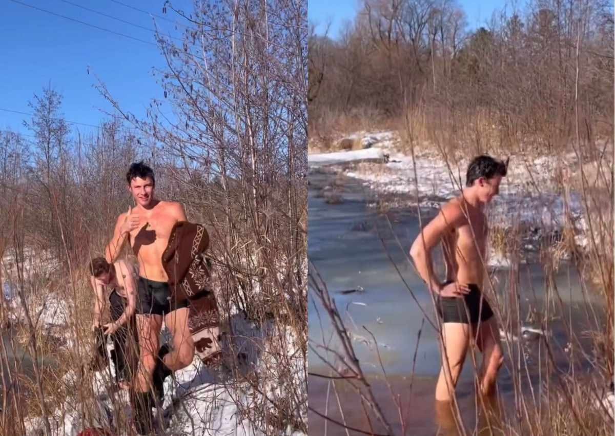 Shawn Mendes mergulha em lago congelado e internet reage: ‘benza Deus’