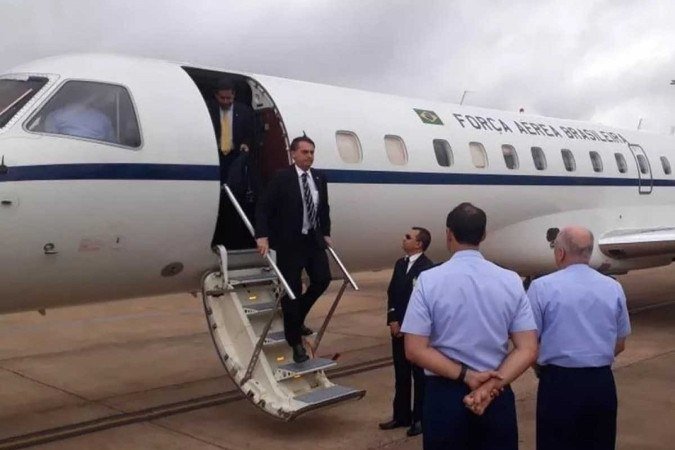 Jair Bolsonaro em avião da FAB, em 2021. - (crédito: Divulgação/PR) Jair Bolsonaro em avião da FAB, em 2021. - (crédito: Divulgação/PR)