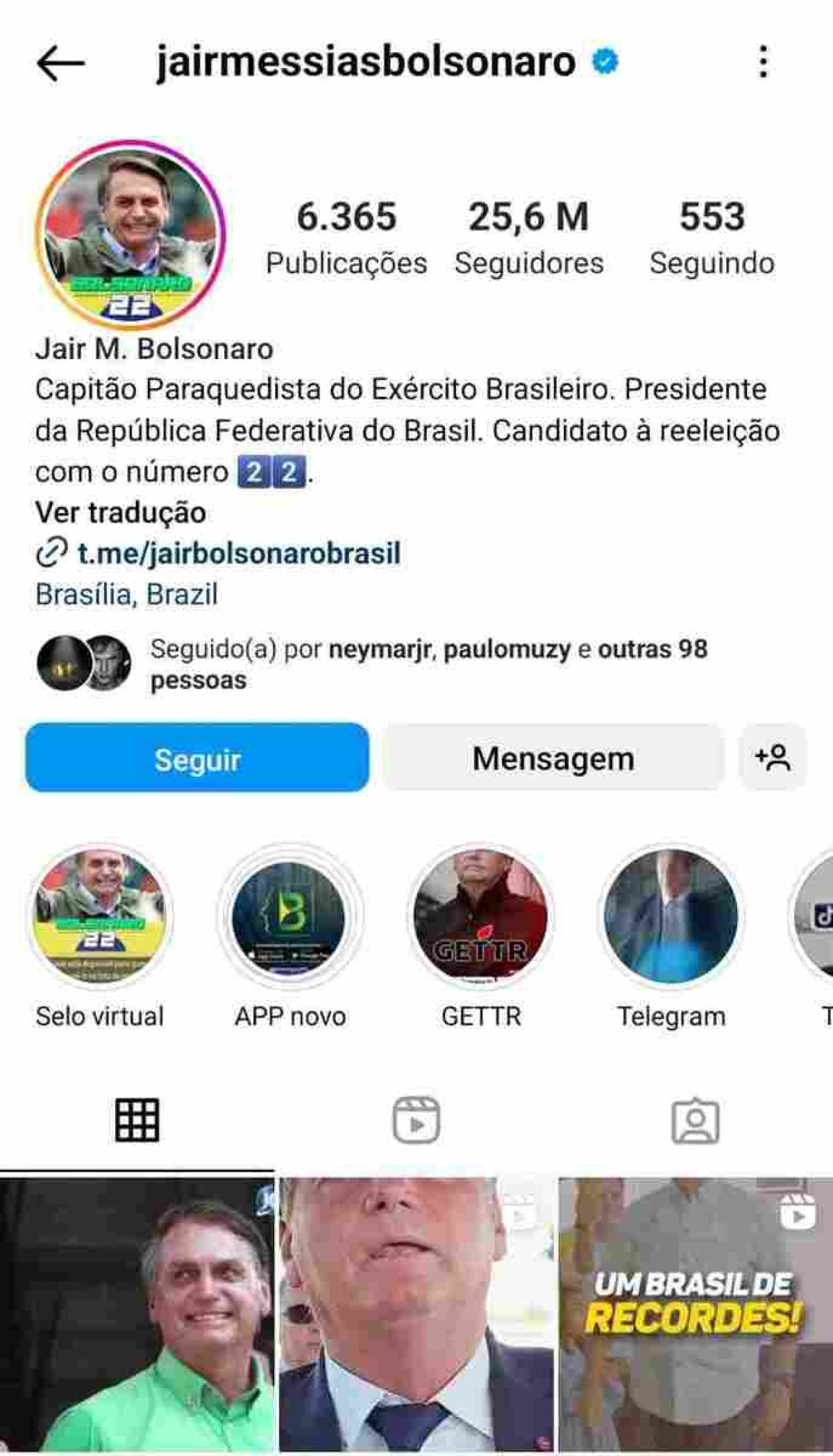 Bolsonaro Mantém Status De Presidente Em Descrição Nas Redes Sociais 9893