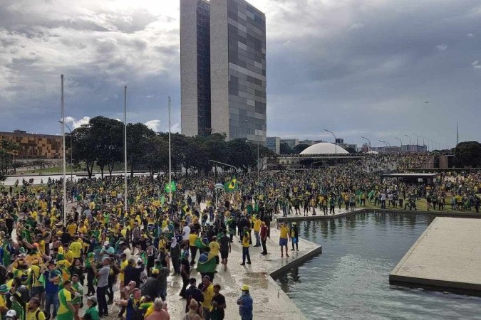 Manifestantes invadem Congresso, STF e Palacio do Planalto. -  (crédito: Ed Alves/CB/D.A Press)