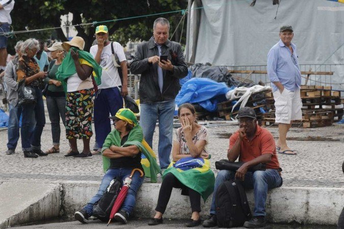  09/01/2023 Crédito: Fernando Frazão/Agencia Brasil. Desmontagem do acampamento de bolsonaristas em frente ao Palácio Duque de Caxias, sede do Comando Militar do Leste do Exército Brasileiro.