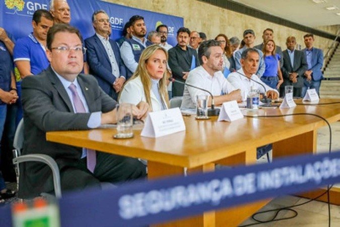 Celina Leão fez um pronunciamento no Palácio do Buriti.