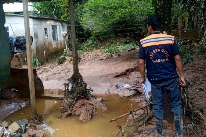 (crédito: Defesa Civil Municipal de Sabar.....) (crédito: Defesa Civil Municipal de Sabar.....)