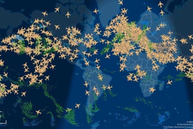(crédito: Reprodução/FlightAware) (crédito: Reprodução/FlightAware)