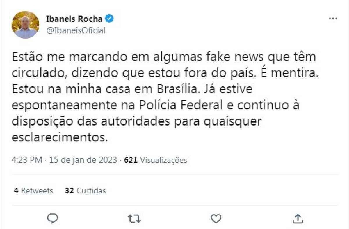 Ibaneis Rocha afirma que não viajou de férias aos EUA após ser marcado em fake news