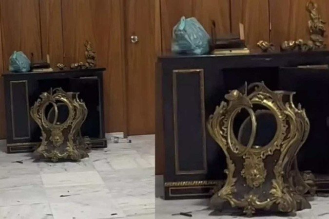 Relógio raro feito por Balthazar Martinot, o relojoeiro de Luís XIV, destruído por bolsonarista em ato golpista em 8 de janeiro
