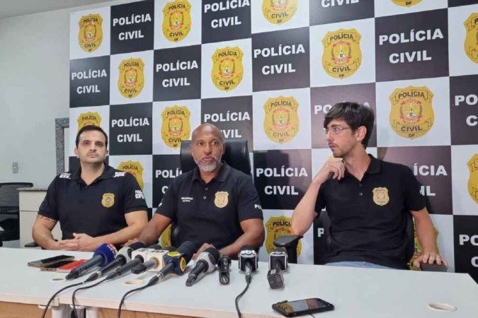 Delegados Rafael Abrão (Goiás), Ricardo Viana e Achilles concederam coletiva na 6ª DP