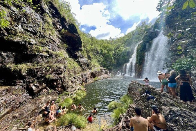 A cachoeira Almécegas, na Chapada dos Veadeiros, é um dos principais destinos dos turistas que visitam o santuário ecológico