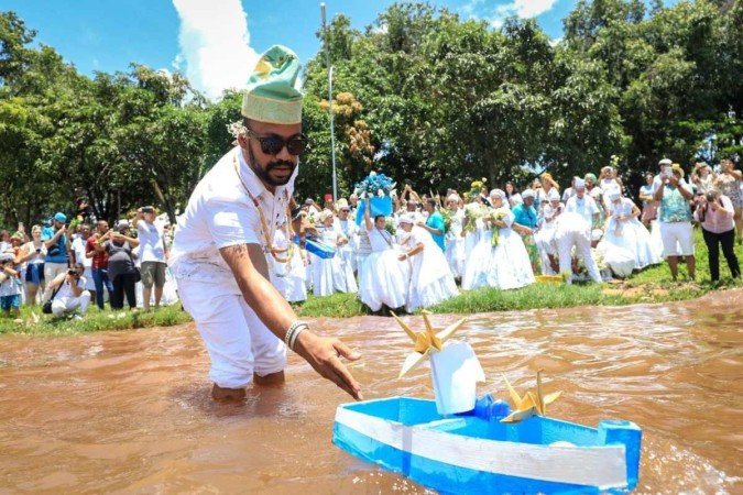 Festa das Águas: fiéis prestam homenagens para Iemanjá - (crédito: Festa das Águas/Divulgação ) Festa das Águas: fiéis prestam homenagens para Iemanjá - (crédito: Festa das Águas/Divulgação )