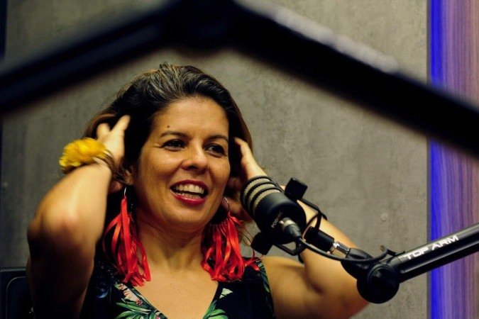  13/02/2023  Carlos Vieira/CB/DA Press. Brasília, DF. Podcast do Correio com a carnavalesca Juliana de Andrade, JU PAGUL. Na bancada: Adriana Bernardes e Sibele Negromonte.