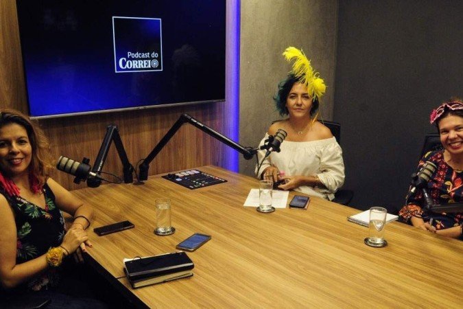  13/02/2023  Carlos Vieira/CB/DA Press. Brasília, DF. Podcast do Correio com a carnavalesca Juliana de Andrade, JU PAGUL. Na bancada: Adriana Bernardes e Sibele Negromonte.