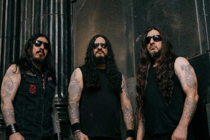Krisiun é Moyses Kolesne, Alex Camargo e Max Kolesne - (crédito: Maya Melchers/Divulgação) Krisiun é Moyses Kolesne, Alex Camargo e Max Kolesne - (crédito: Maya Melchers/Divulgação)