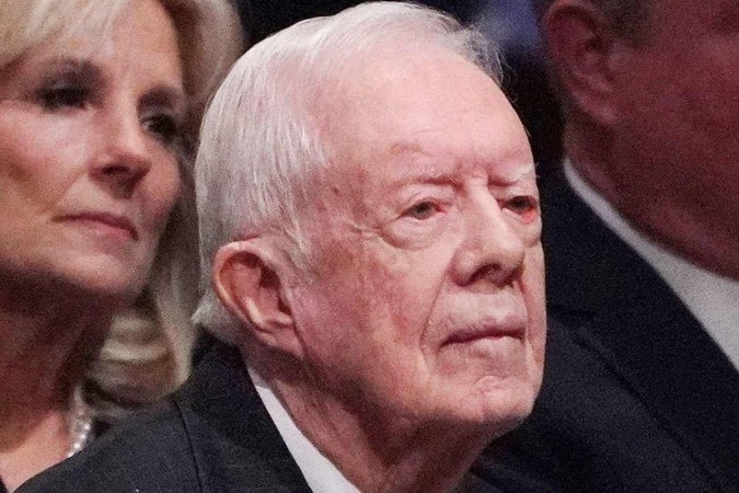 Carter havia dito à sua família no início deste ano que viver o suficiente para votar em Kamala e ajudar a derrotar seu rival republicano, Donald Trump, era mais importante para ele do que comemorar seu centenário -  (crédito: MANDEL NGAN / AFP)