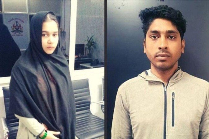 A polícia diz que Iqra e Mulayam se conheceram on-line durante o lockdown imposto pela pandemia de covid-19 em 2020 -  (crédito: Bangalore Police)