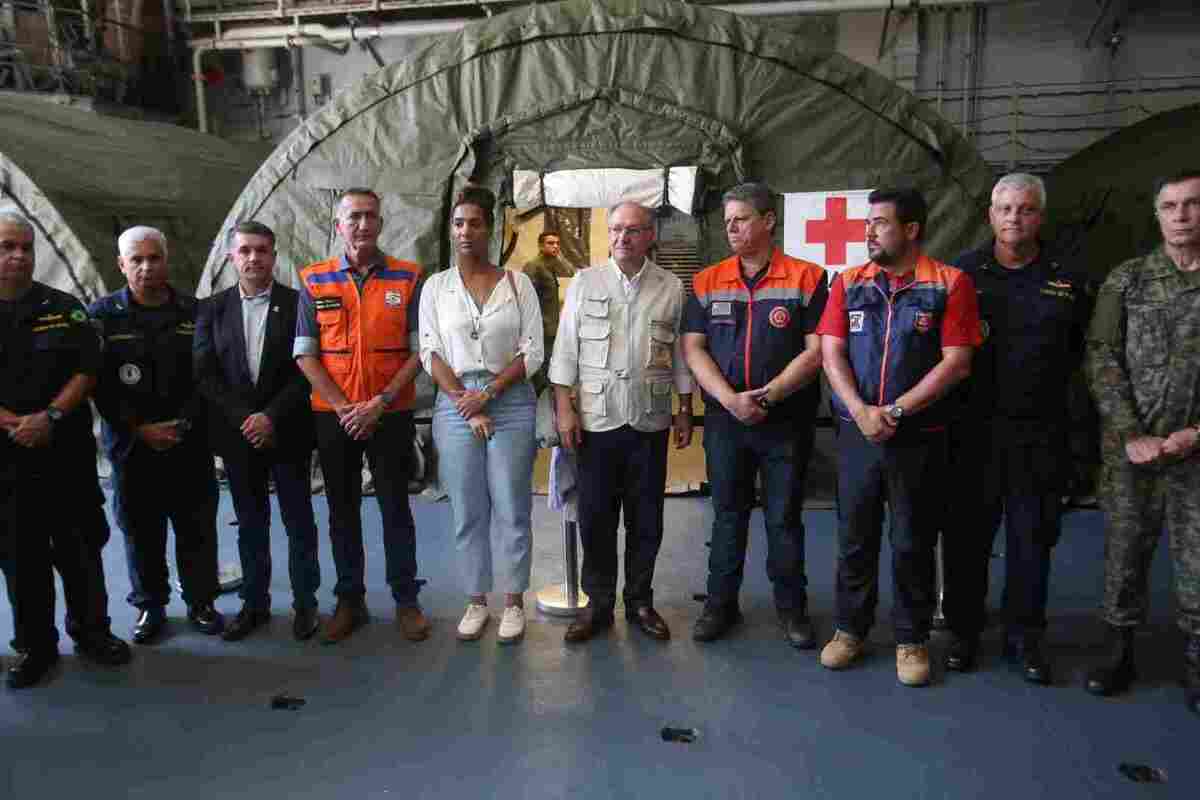 Coletiva com o vice-presidente Geraldo Alckmin sobre São Sebastião, no litoral norte de São Paulo