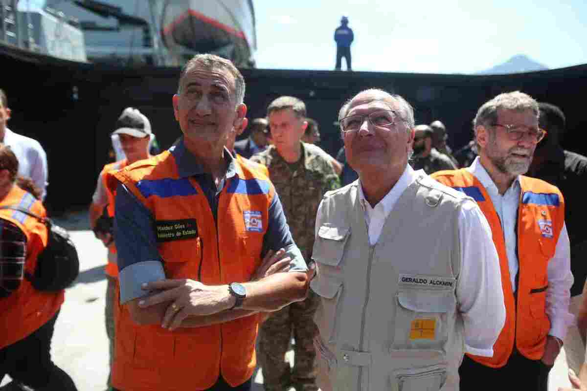 Coletiva com o vice-presidente Geraldo Alckmin sobre São Sebastião, no litoral norte de São Paulo