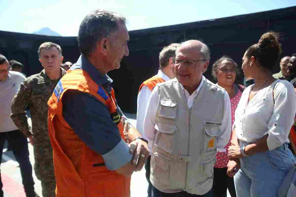 Coletiva com o vice-presidente Geraldo Alckmin sobre São Sebastião, no litoral norte de São Paulo