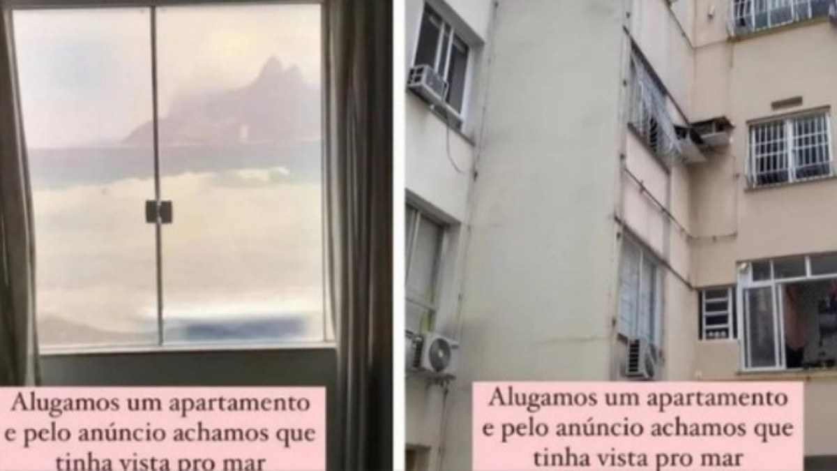 Turista aluga apartamento com adesivo na janela no lugar de 