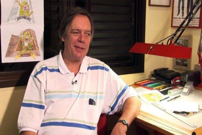 Cartunista Paulo Caruso no programa Quadrinhos, do Canal Brasil. 