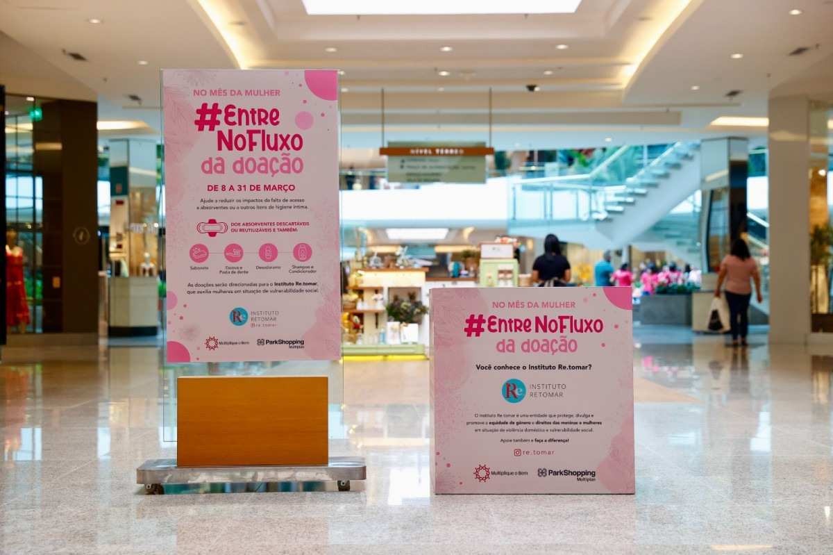 Shopping de Brasília recebe doações de absorventes e produtos de higiene