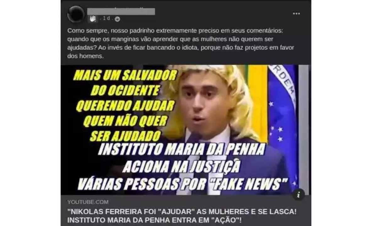 Red pill critica discurso de Nikolas. Para ele, o parlamentar deveria sugerir novas leis para defender os homens