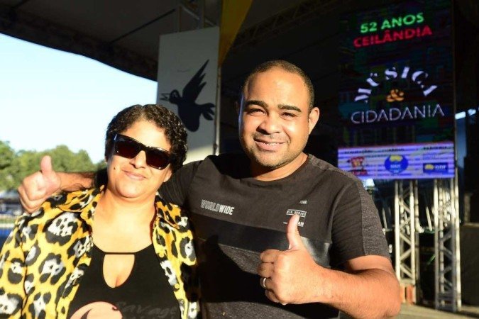  25/03/2023 Crédito: Marcelo Ferreira/CB/D.A Press. Brasil. Brasilia - DF - Comemração do aniversário de 52 anos da Ceilândia. Emanuel Gomes Brito com Suzana Vieira.