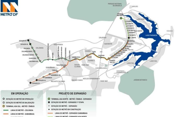 Mapa metrô DF