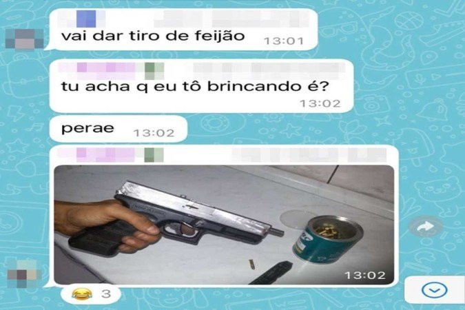 Em grupo de mensagens aluno ameaça fazer massagre em escola do DF - (crédito: arquivo pessoal) Em grupo de mensagens aluno ameaça fazer massagre em escola do DF - (crédito: arquivo pessoal)