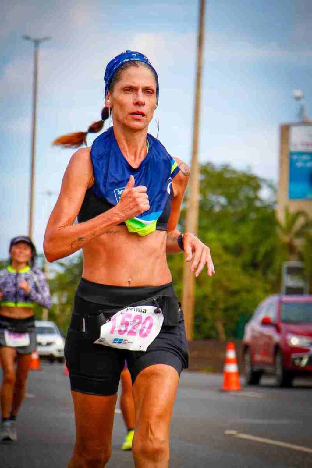 Lavínia em maratona:  prazer na  corrida