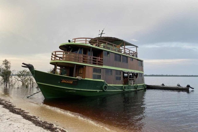 Rio Negro, em Manaus, atinge nível mais baixo da história -  (crédito: Rafaela Gonçalves)