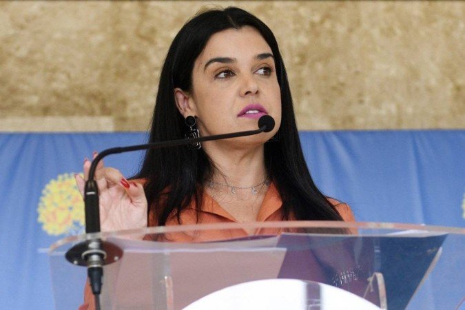  03/04/2023 Credito: Ed Alves/CB/DA.Press. Cidades. Coletiva com a Secretaria da Mulher Giselle Ferreira, Secretario de Segurança Sandro Avelar, Secretaria de Saude Lucilene Florencio, Secretaria de Justiça do DF Marcela Passamani e. 