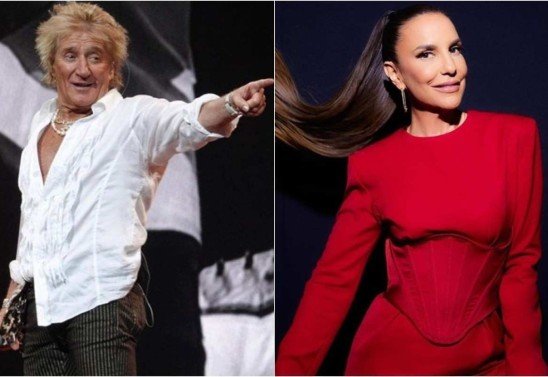 Reprodução/ Instagram/ sirrodstewart (Foto da esquerda - Rod Stewart); Instagram/ ivetesangalo (Foto da direita- Ivete Sangalo) 