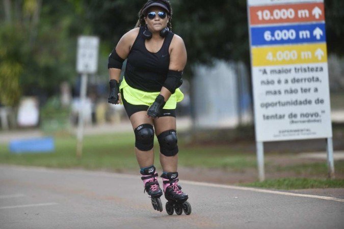 Sharlene de Sousa é gosta de andar 
de patins no parque após o trabalho 