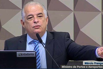 M&aacute;rcio Fran&ccedil;a fala em reuni&atilde;o conjunta da Comiss&atilde;o de Infraestrutura e da Comiss&atilde;o de Desenvolvimento Regional do Senado 19/4 -  (crédito: Reprodu&ccedil;&atilde;o/TV Senado)