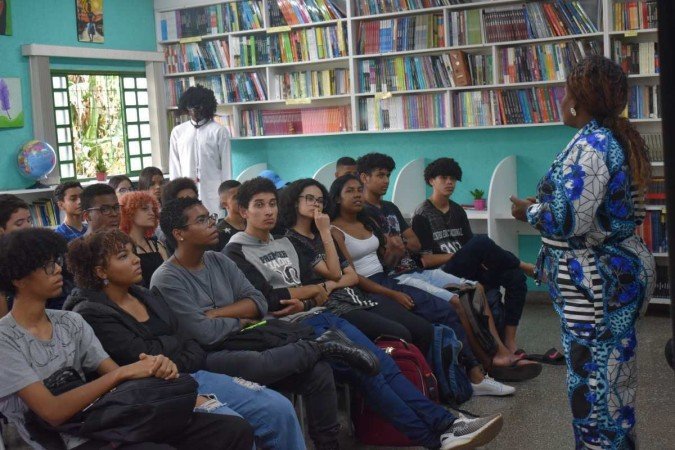  20/04/2023. Crédito: Mariana Lins/Esp.CB/D.A Press.Projeto África é nós no Centro educacional 310 da Santa Maria.