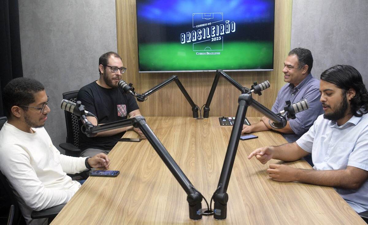 Victor Parrini, Danilo Queiroz, Marcos Paulo Lima e Paulo Martins debatem a rodada que passou e a deste fim de semana -  (crédito: Ed Alves/CB.DA Press)