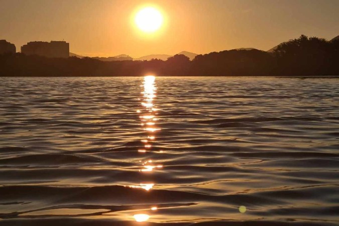 Pôr do sol no Pantanal Carioca