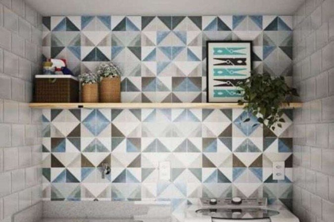 Paredes diferenciadas ajudam 
a personalizar a área de serviço