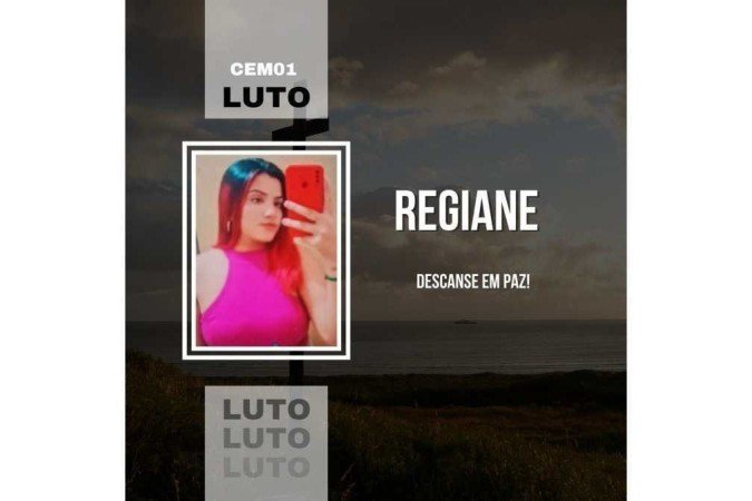 No texto, a comunidade escolar lamenta a hoje confirmada morte de Regiane.