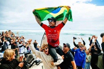 Gabriel Medina realiza o sonho de conquistar a etapa de Margareth River -  (crédito: Aaron Hughes/World Surf League)