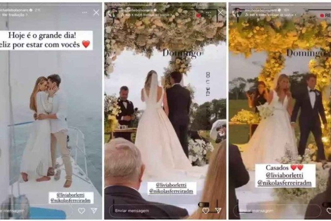 Michelle Bolsonaro registrou momentos da cerimônia e compartilhou nas redes sociais