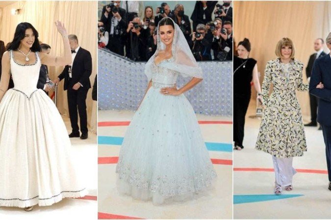 Dua Lipa, Penélope Cruz e Anna Wintour no Met Gala 2023 - (crédito: Dimitrios Kambouris - Mike Coppola - Dimitrios Kambouris/GETTY IMAGES NORTH AMERICA / Getty Images via AFP) Dua Lipa, Penélope Cruz e Anna Wintour no Met Gala 2023 - (crédito: Dimitrios Kambouris - Mike Coppola - Dimitrios Kambouris/GETTY IMAGES NORTH AMERICA / Getty Images via AFP)