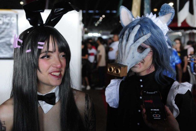  06/05/2023. Crédito: Minervino Júnior/CB/D.A Press. Brasil.  Brasilia - DF. Festival do Japão no Pavilhao de exposições do Parque da Cidade. Breno Andrade, Andressa Campos e Dim Artórias.