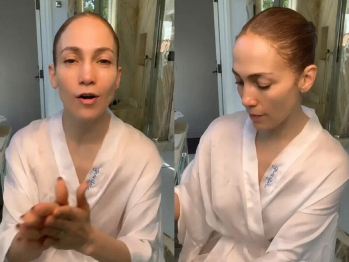Jennifer Lopez surge sem maquiagem em tutorial na web