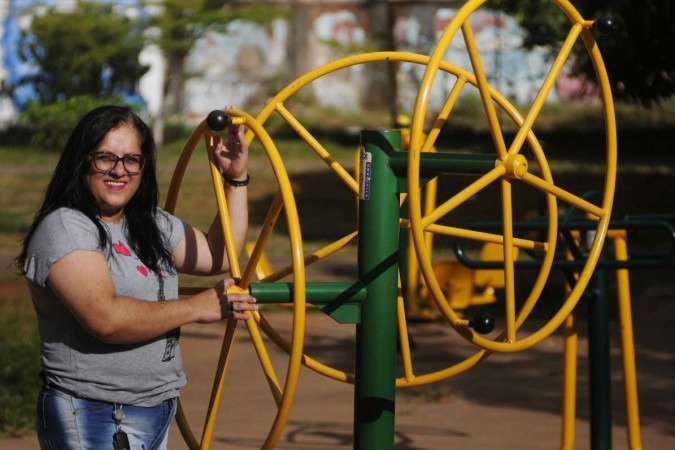  16/05/2023. Crédito: Minervino Júnior/CB/D.A Press. Brasil.  Brasilia - DF. Parque Recreativo no Setor O na Ceilândia. Ivanete Silva dos Santos.