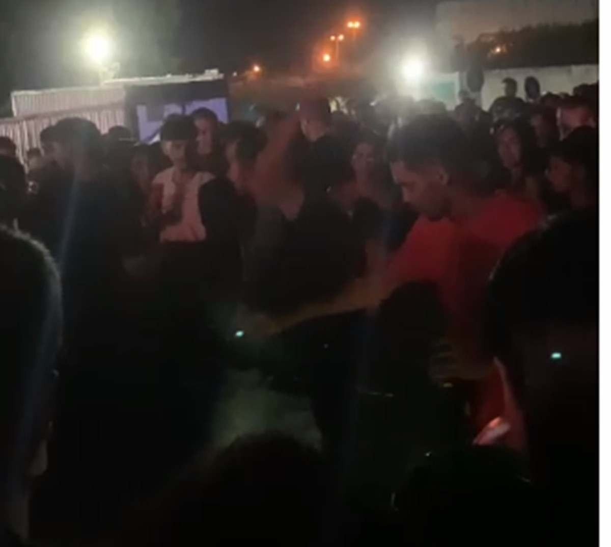 Vídeo mostra a briga que ocorreu em festa no Polo JK, em Santa Maria